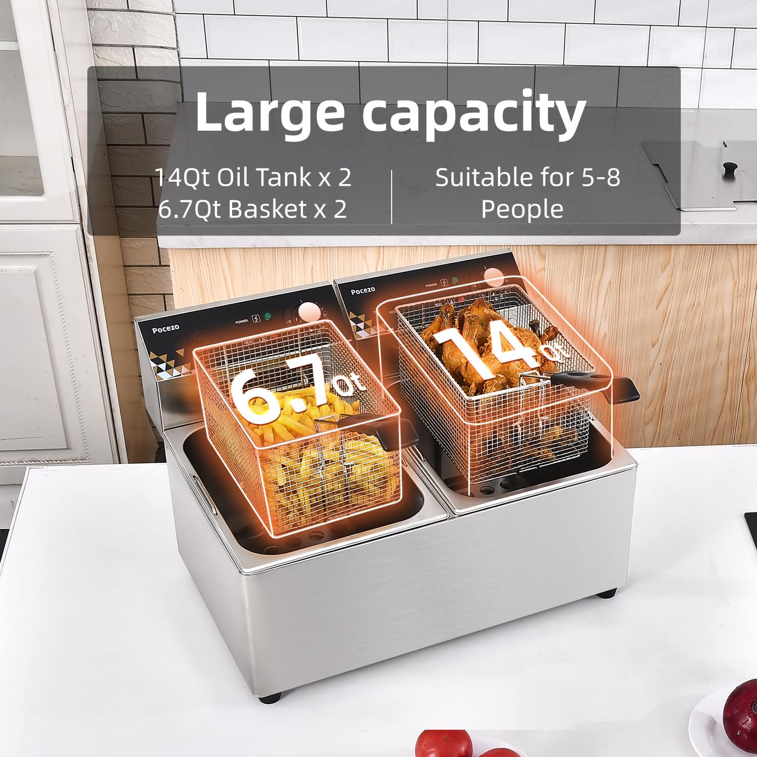 Frytkownica z koszem, 3400W, z – Deep Fryer Stainless recenzja i cena